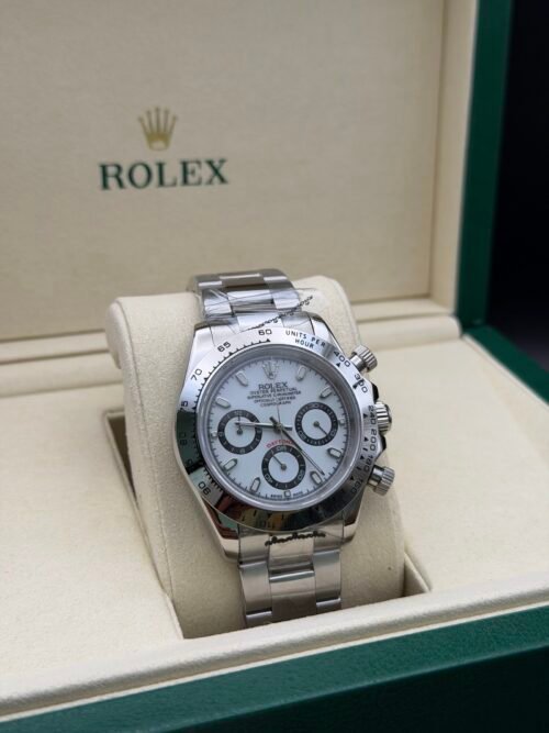 Rolex — cronógrafo con esfera azul hielo, bisel de acero y brazalete de acero