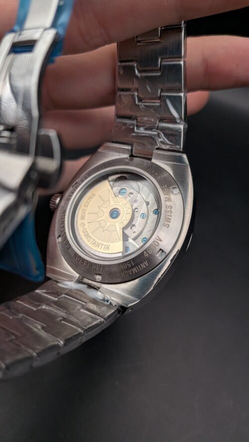 Vacheron Constantin — esfera azul con tourbillon a la vista y brazalete de acero