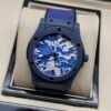 Hublot — esfera camuflada azul, caja azul y correa azul