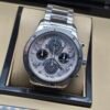 Montblanc — cronógrafo con esfera gris texturizada y brazalete de acero