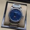 Montblanc — esfera azul con fases lunares y brazalete de acero