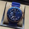 Panerai — esfera azul, bisel azul, caja de bronce y correa de caucho azul