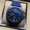 Panerai — esfera azul, caja negra y correa de tela azul