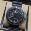 Panerai — esfera negra, caja negra y correa de caucho negra