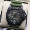 Panerai — caja de carbono, esfera camuflada y correa verde militar