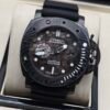 Panerai — caja de carbono, esfera camuflada marrón y correa de caucho negra