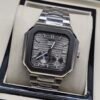 Patek Philippe — caja octagonal, esfera gris con fases lunares y brazalete de acero