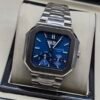 Patek Philippe — caja octagonal, esfera azul con fases lunares y brazalete de acero