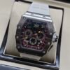 Richard Mille — esfera esqueleto multicolor, caja de acero y correa de caucho blanca