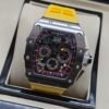 Richard Mille — esfera esqueleto multicolor, caja de acero y correa de caucho amarilla