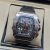 Richard Mille — cronógrafo esqueleto, caja de acero y correa de caucho negra