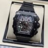 Richard Mille — cronógrafo esqueleto, caja negra y correa de caucho negra