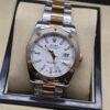 Rolex — esfera blanca, bisel oro rosa y brazalete jubilee bicolor