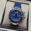 Tissot — cronógrafo con esfera azul, bisel de piedras azules y correa azul