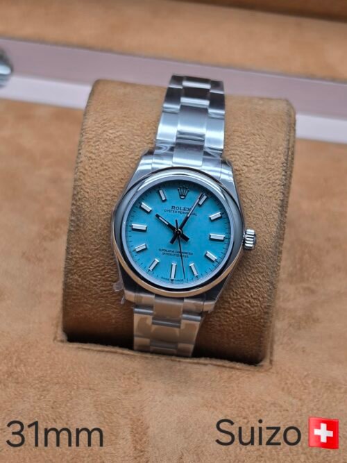 Rolex — esfera turquesa y brazalete de acero